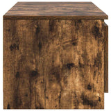 TV Cabinet Smoked Oak 140x40x35.5 cm Engineered Wood - Rear View