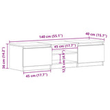 TV Cabinet Grey Sonoma 140x40x35.5 cm Engineered Wood - Extra Image