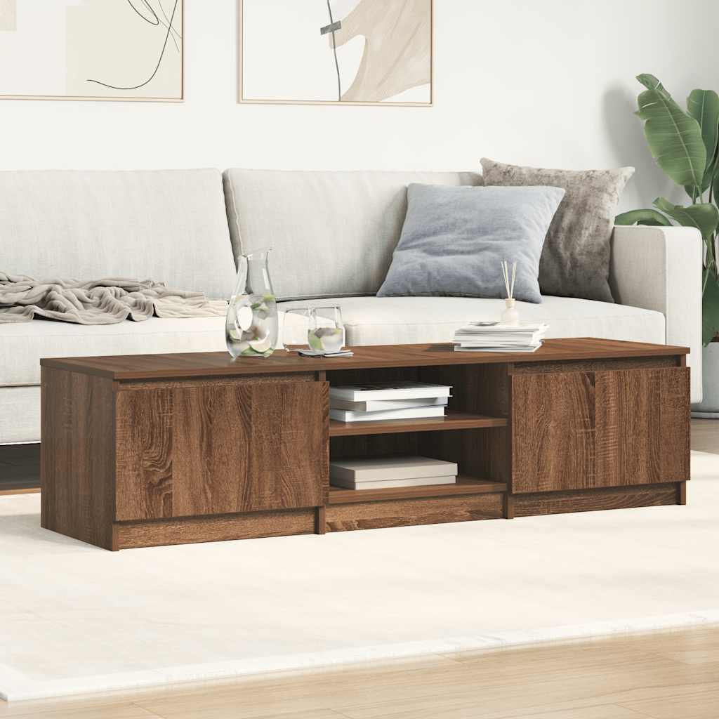 TV Cabinet Brown Oak 140x40x35.5 cm Engineered Wood