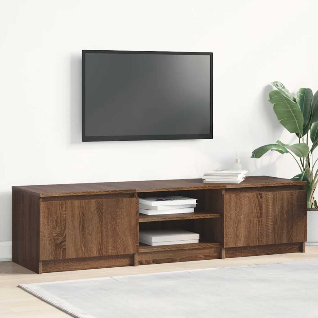 TV Cabinet Brown Oak 140x40x35.5 cm Engineered Wood