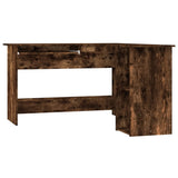 Corner Desk Smoked Oak 120x140x75 cm Engineered Wood - Front View