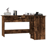 Corner Desk Smoked Oak 120x140x75 cm Engineered Wood - Side View