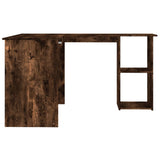 Corner Desk Smoked Oak 120x140x75 cm Engineered Wood - 45-Degree Angle