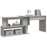 Corner Desk Grey Sonoma 200x50x76 cm Engineered Wood - Top-Down View