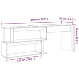 Corner Desk Grey Sonoma 200x50x76 cm Engineered Wood - Extra Image