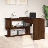 Corner Desk Brown Oak 200x50x76 cm Engineered Wood - Side View
