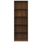 5-Tier Book Cabinet Brown Oak 60x24x175 cm Engineered Wood