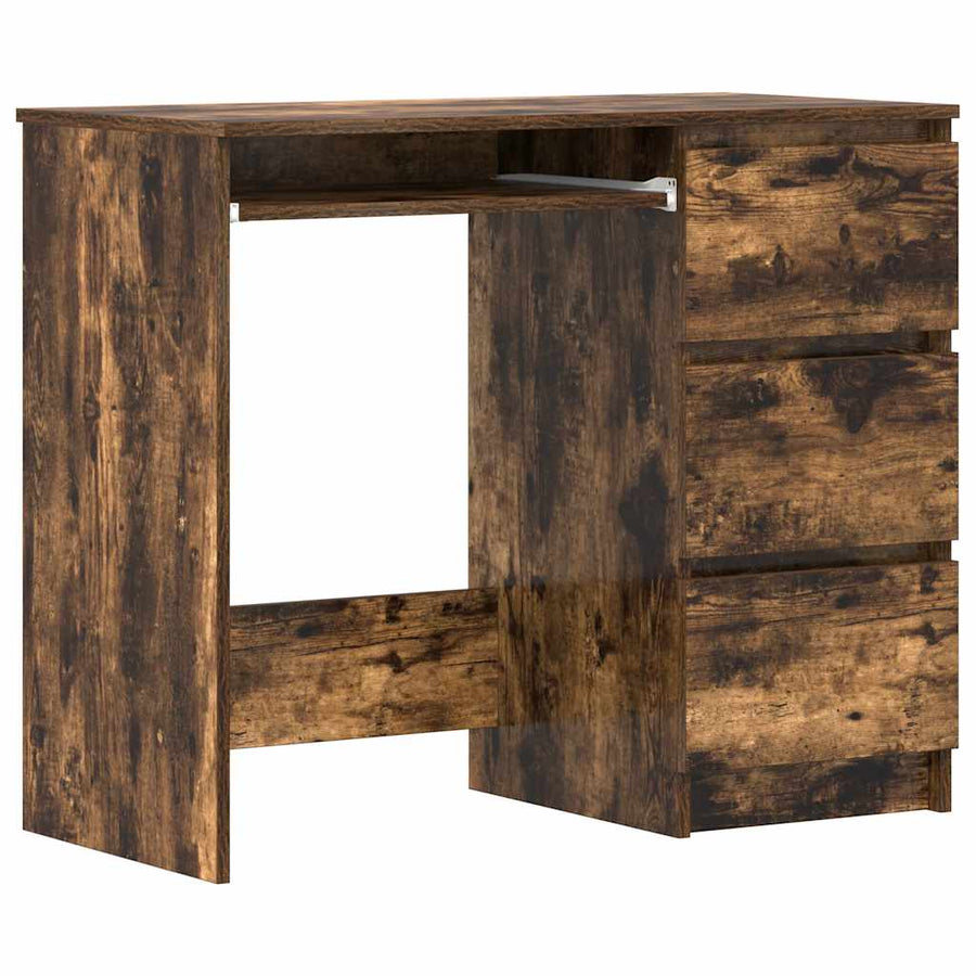 Desk Smoked Oak 90x45x76 cm Engineered Wood