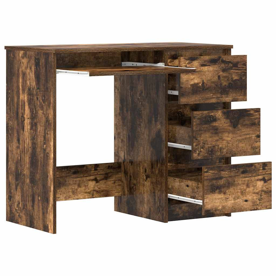 Desk Smoked Oak 90x45x76 cm Engineered Wood