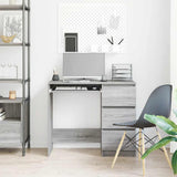 Desk Grey Sonoma 90x45x76 cm Engineered Wood - Side View