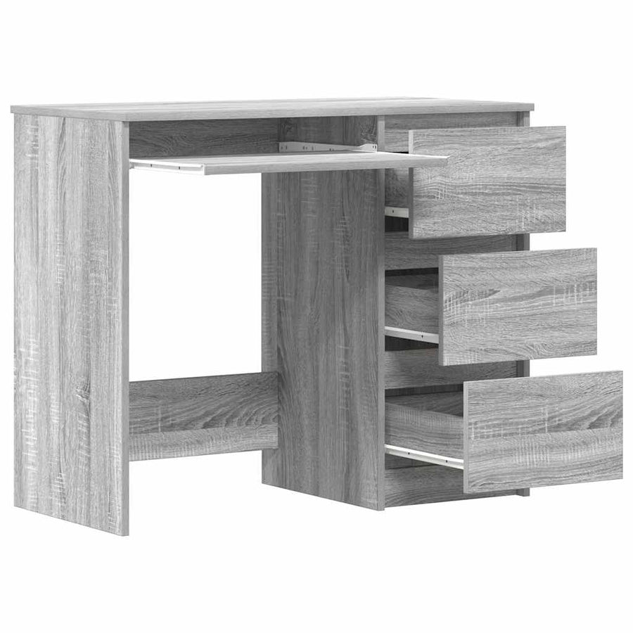 Desk Grey Sonoma 90x45x76 cm Engineered Wood