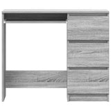 Desk Grey Sonoma 90x45x76 cm Engineered Wood - Rear View