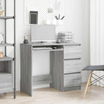 Desk Grey Sonoma 90x45x76 cm Engineered Wood