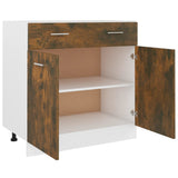 Drawer Bottom Cabinet Lyon Smoked Oak 80x46x81.5 cm Engineered Wood - Rear View