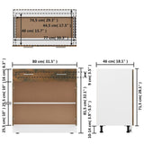 Drawer Bottom Cabinet Lyon Smoked Oak 80x46x81.5 cm Engineered Wood - Extra Image