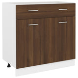 Drawer Bottom Cabinet Lyon Brown Oak 80x46x81.5 cm Engineered Wood - Front View
