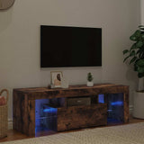 TV Cabinet with LED Lights Smoked Oak 120x35x40 cm
