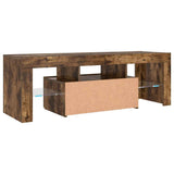 TV Cabinet with LED Lights Smoked Oak 120x35x40 cm - Extra Image