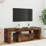 TV Cabinet with LED Lights Smoked Oak 120x35x40 cm