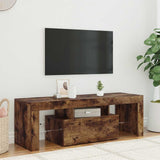 TV Cabinet with LED Lights Smoked Oak 120x35x40 cm