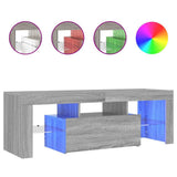 TV Cabinet with LED Lights Grey Sonoma 120x35x40 cm - Front View