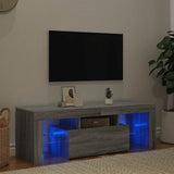 TV Cabinet with LED Lights Grey Sonoma 120x35x40 cm - Top-Down View