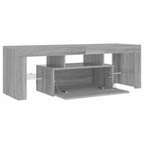TV Cabinet with LED Lights Grey Sonoma 120x35x40 cm - 45-Degree Angle