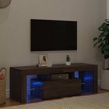 TV Cabinet with LED Lights Brown Oak 120x35x40 cm