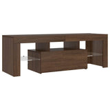 TV Cabinet with LED Lights Brown Oak 120x35x40 cm - Top-Down View