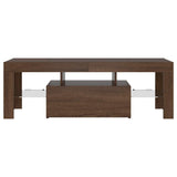 TV Cabinet with LED Lights Brown Oak 120x35x40 cm