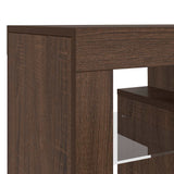 TV Cabinet with LED Lights Brown Oak 120x35x40 cm - Extra Image