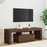 TV Cabinet with LED Lights Brown Oak 120x35x40 cm