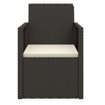 3 Piece Outdoor Sofa Set with Cushions Black Poly Rattan