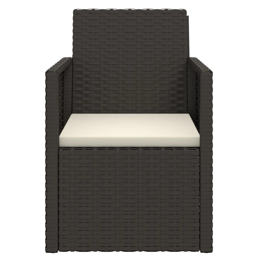 3 Piece Outdoor Sofa Set with Cushions Black Poly Rattan