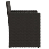 3 Piece Outdoor Sofa Set with Cushions Black Poly Rattan