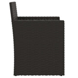 3 Piece Outdoor Sofa Set with Cushions Black Poly Rattan - 45-Degree Angle