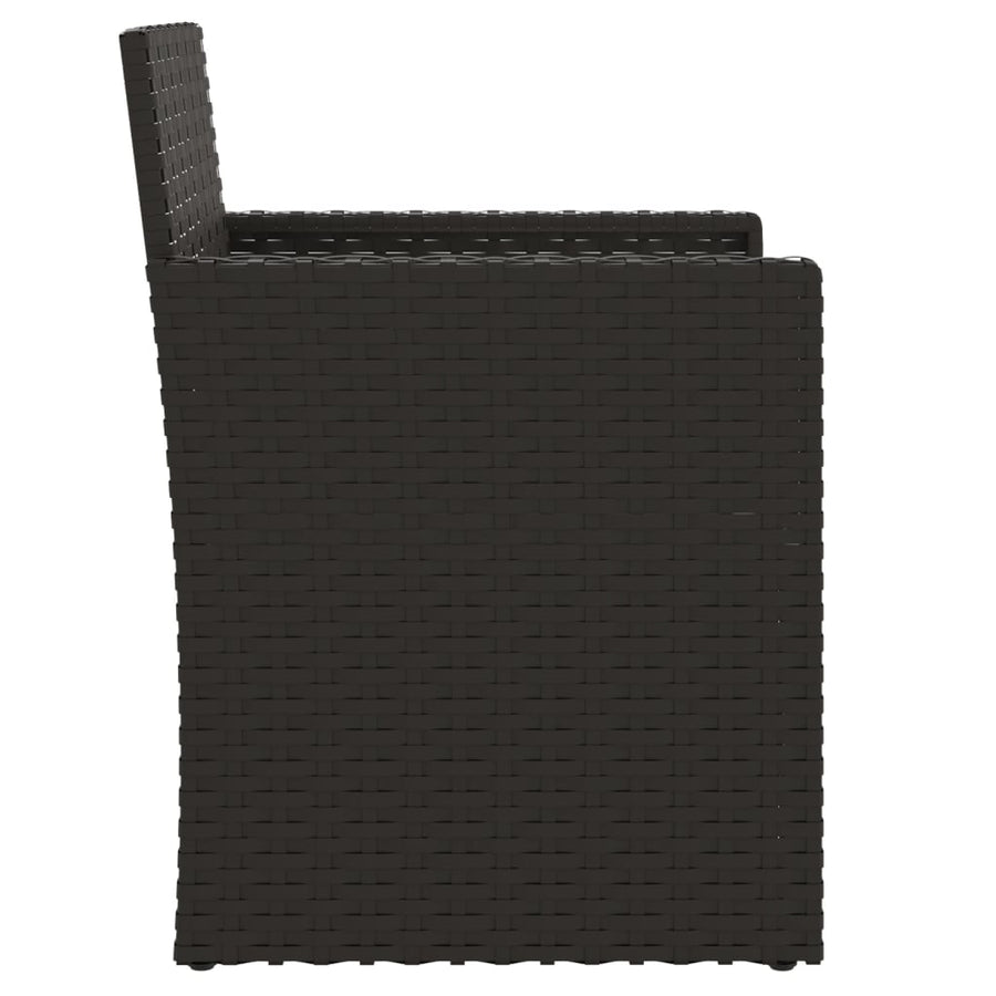 3 Piece Outdoor Sofa Set with Cushions Black Poly Rattan