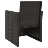 3 Piece Outdoor Sofa Set with Cushions Black Poly Rattan - Rear View