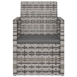 3 Piece Outdoor Lounge Set with Cushions Poly Rattan Grey - Top-Down View