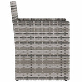 3 Piece Outdoor Lounge Set with Cushions Poly Rattan Grey - 45-Degree Angle