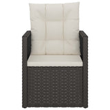 3 Piece Outdoor Lounge Set with Cushions Poly Rattan Black