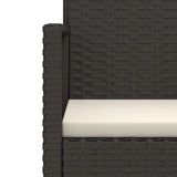 4 Piece Outdoor Lounge Set with Cushions Poly Rattan Black - Rear View