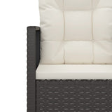 4 Piece Outdoor Lounge Set with Cushions Poly Rattan Black - Rear View