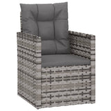 4 Piece Outdoor Lounge Set with Cushions Poly Rattan Grey - Side View