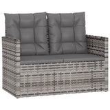 4 Piece Outdoor Lounge Set with Cushions Poly Rattan Grey - Top-Down View