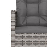 4 Piece Outdoor Lounge Set with Cushions Poly Rattan Grey - Rear View