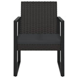 3 Piece Garden Lounge Set with Cushions Black Poly Rattan