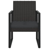 4 Piece Garden Lounge Set with Cushions Black Poly Rattan - Side View
