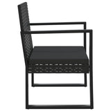 4 Piece Garden Lounge Set with Cushions Black Poly Rattan - 45-Degree Angle