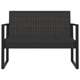 4 Piece Garden Lounge Set with Cushions Black Poly Rattan